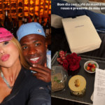 Vini Jr. surpreende Virginia com café da manhã, flores e carta romântica pelos 3 meses de namoro